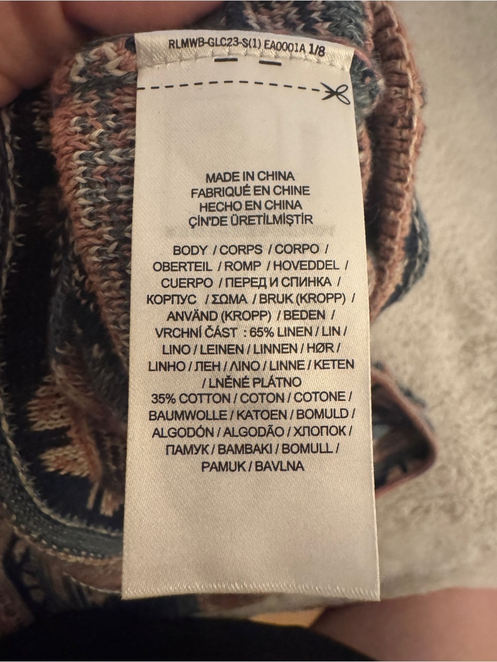 Lauren Ralph Lauren Navy and Rose Patterned Knit Midi Skirt - Picture 6 of 11